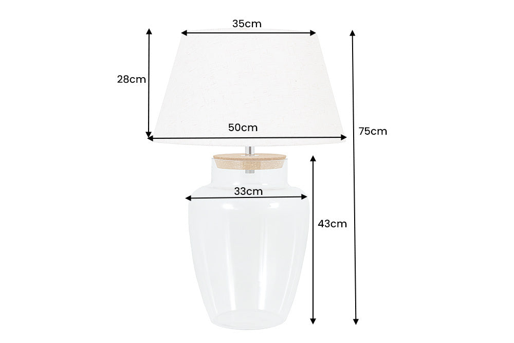 Table lamp CLASSICO 80cm glass fillable