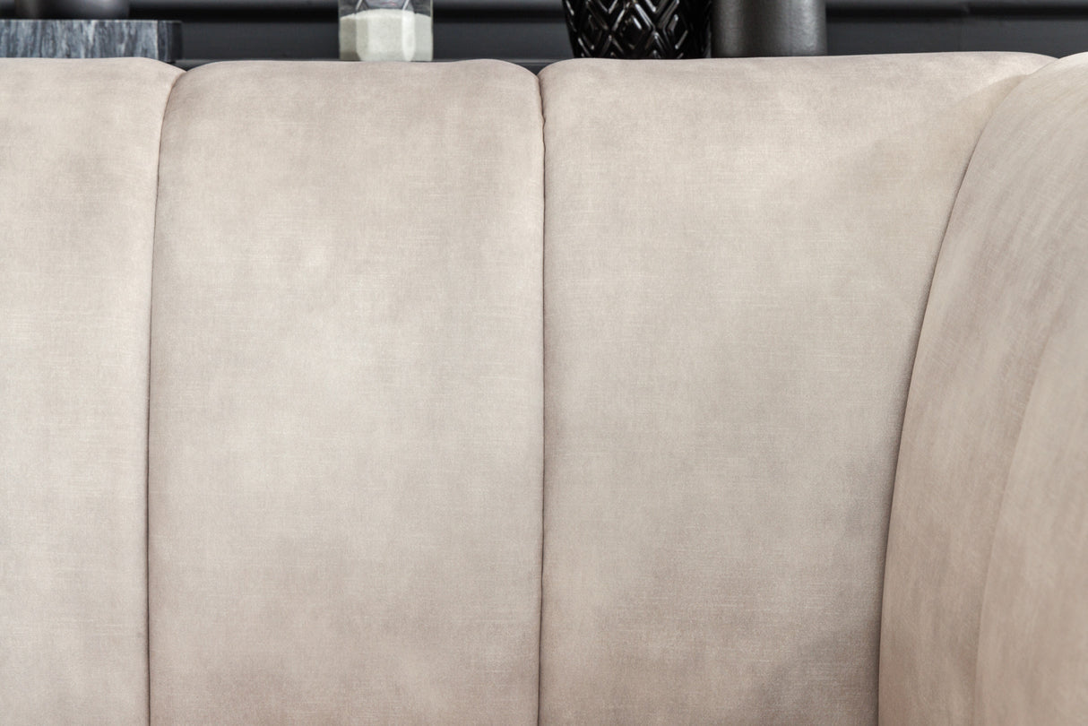 Sessel NOBLESSE Struktursamt Champagner mit schwarzen Füßen