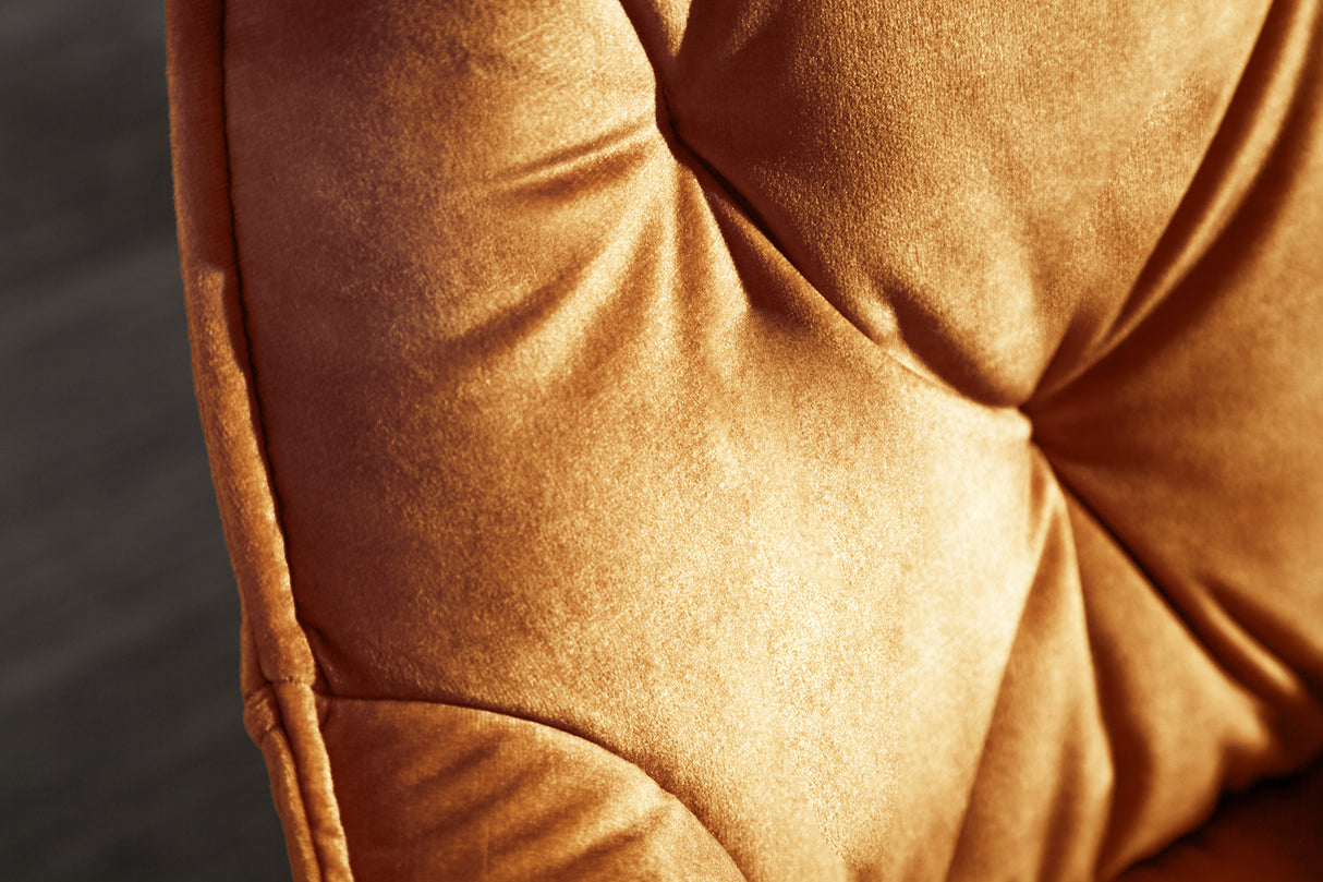 Chair MILANO with armrests velvet mustard yellow