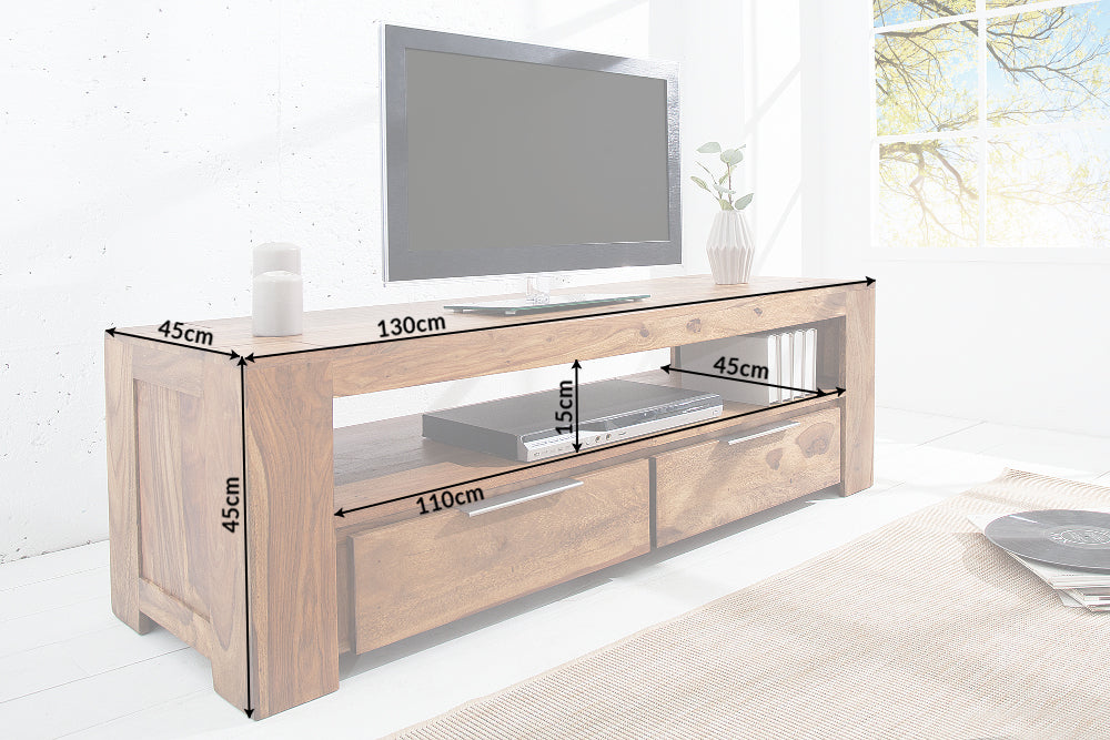 TV-Board MAKASSAR 135cm 2 Schubladen Sheesham