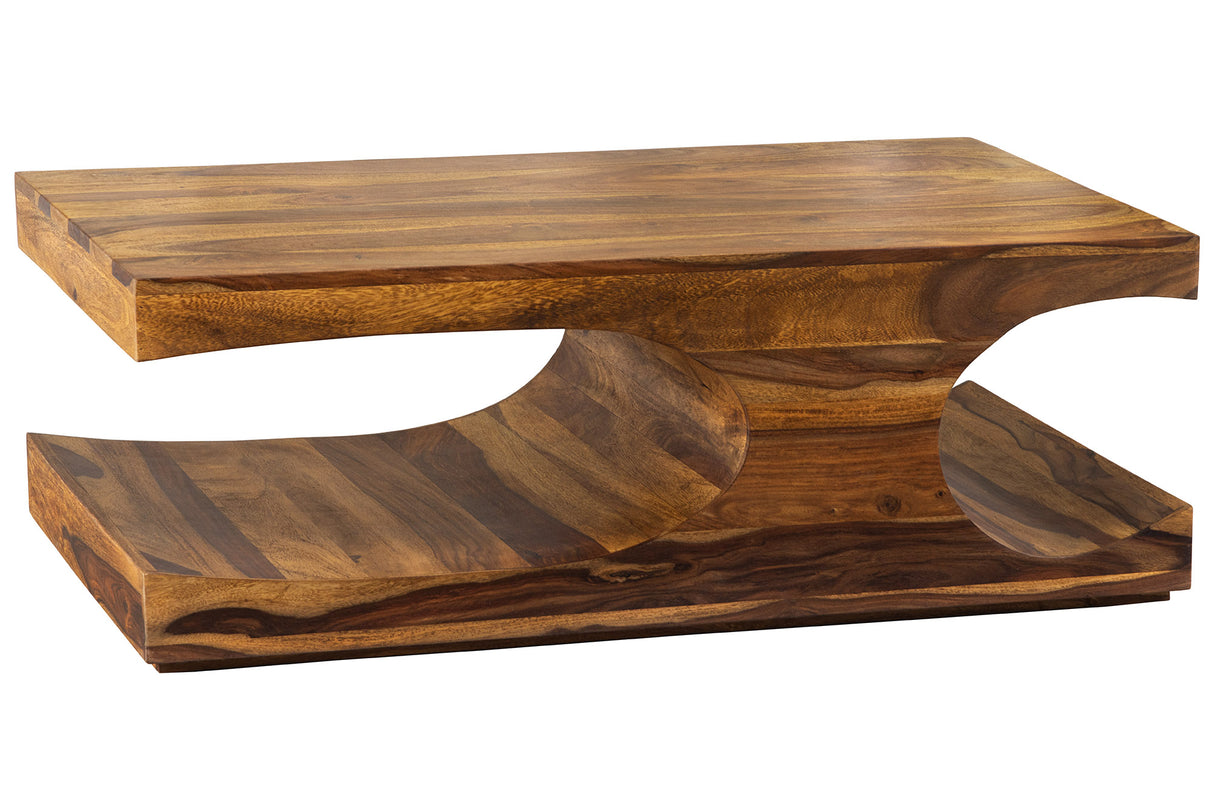 Coffee table GOA 120cm w/ storage space sheesham wood brown