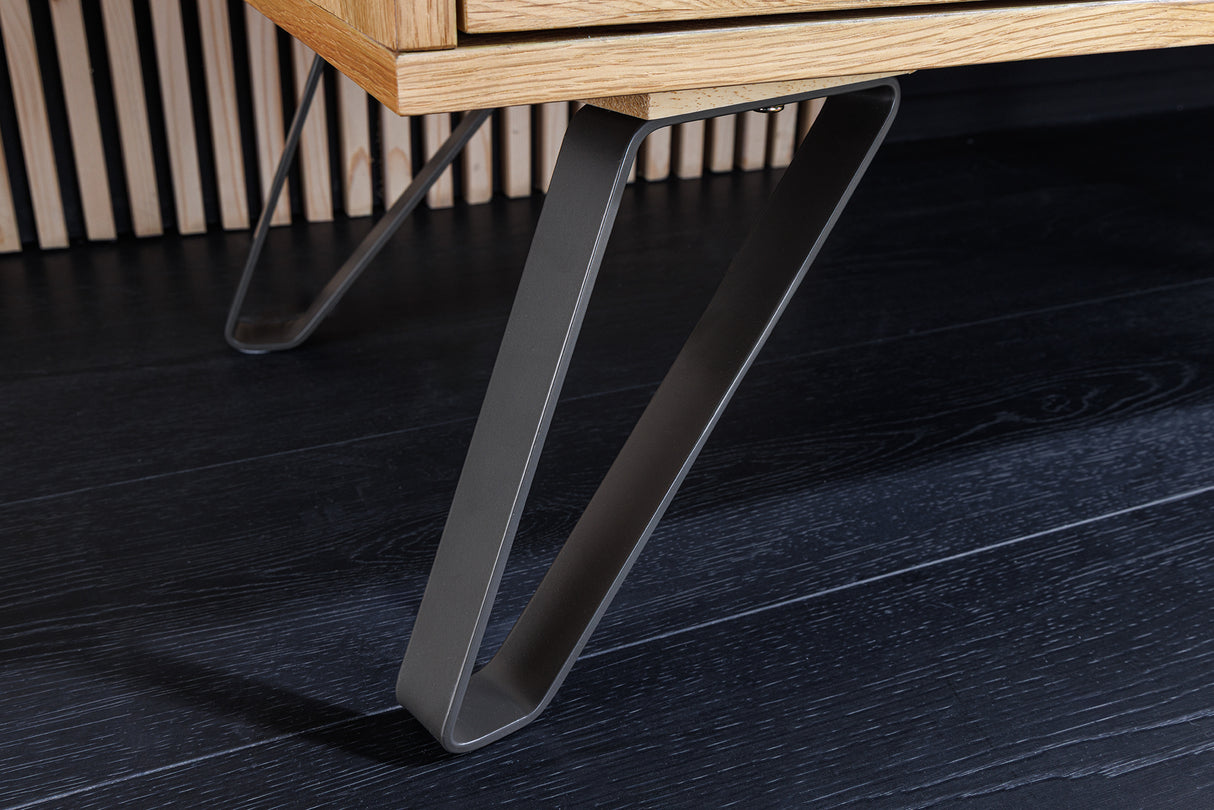 TV-Lowboard LIVING EDGE 160cm oak wood w/ black legs