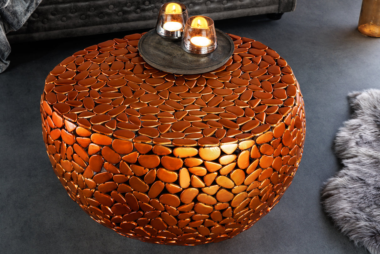 Coffee table STONE MOSAIC 75cm copper