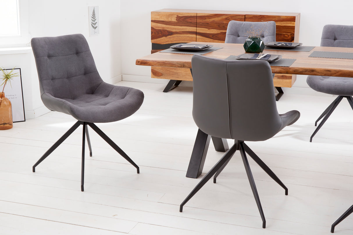 Stuhl DIVANI Retrostil Mikrofaser hellgrau