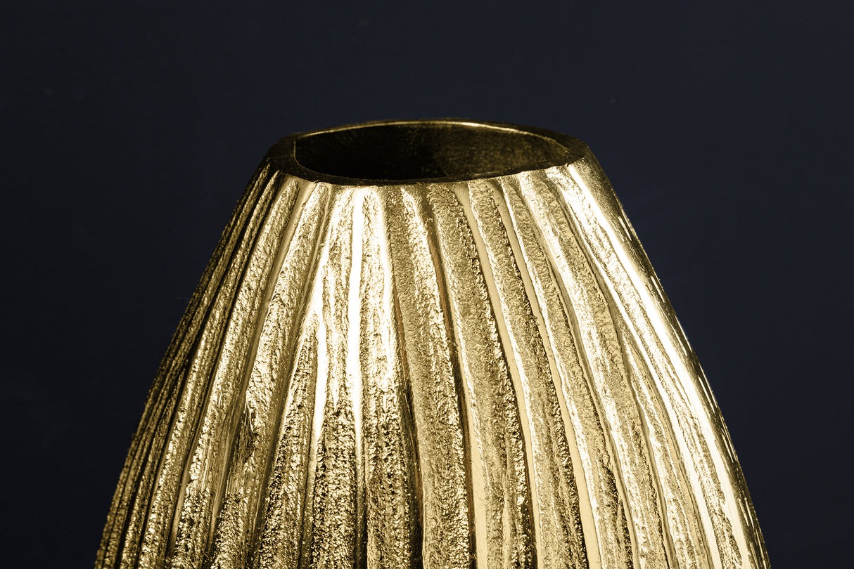 Vase ELEGANCE 30cm with hammer stroke effect antique gold