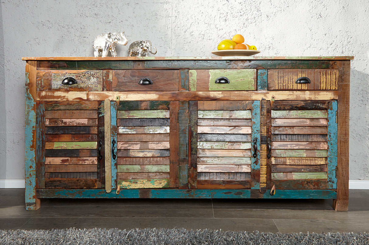 Sideboard JAKARTA 160cm recycled wood multicoloured