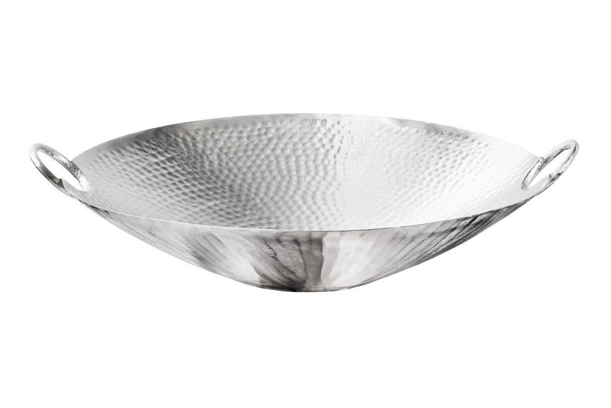 Decoration bowl ORIENT 55cm with hammer stroke effect silver