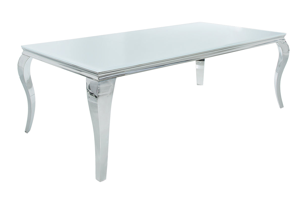 Esstisch MODERN BAROCK 200cm Hartglas weiß
