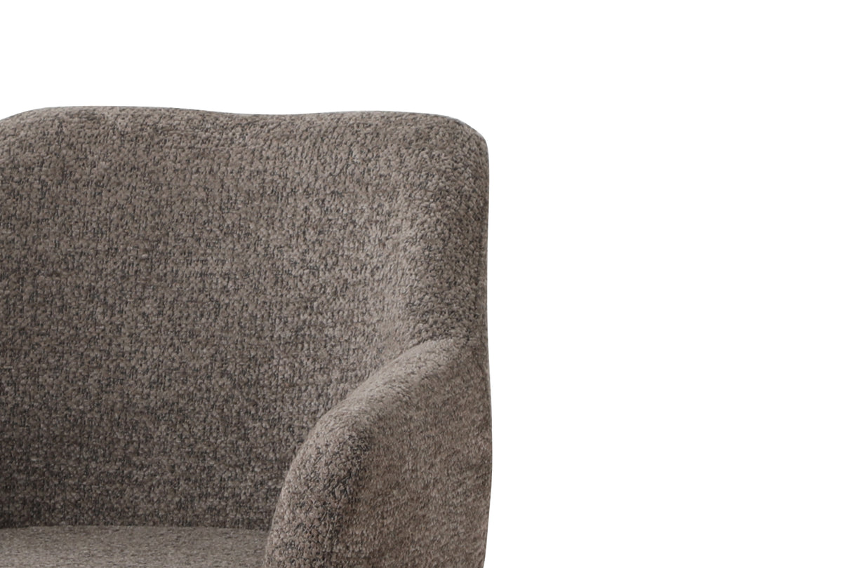 Swivel chair AMBIENTO 180° auto-return w/ armrests brown
