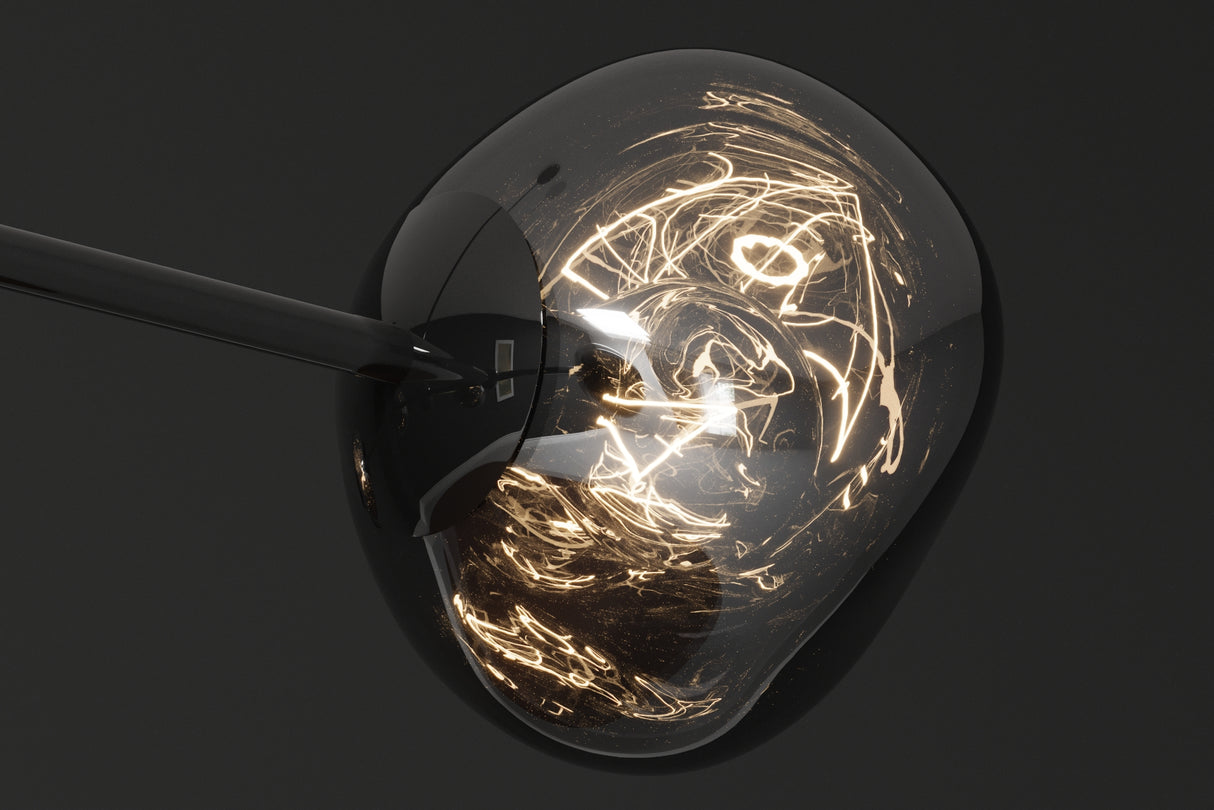 Pendelleuchte LIQUID DIAMOND 5 Glasschirme Rauchoptik