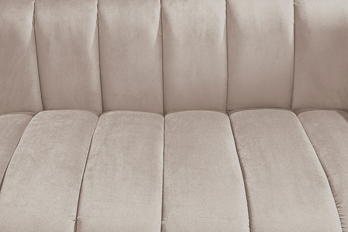 Sofa NOBLESSE 165cm 2-seater textured velvet champagne w/ black feet
