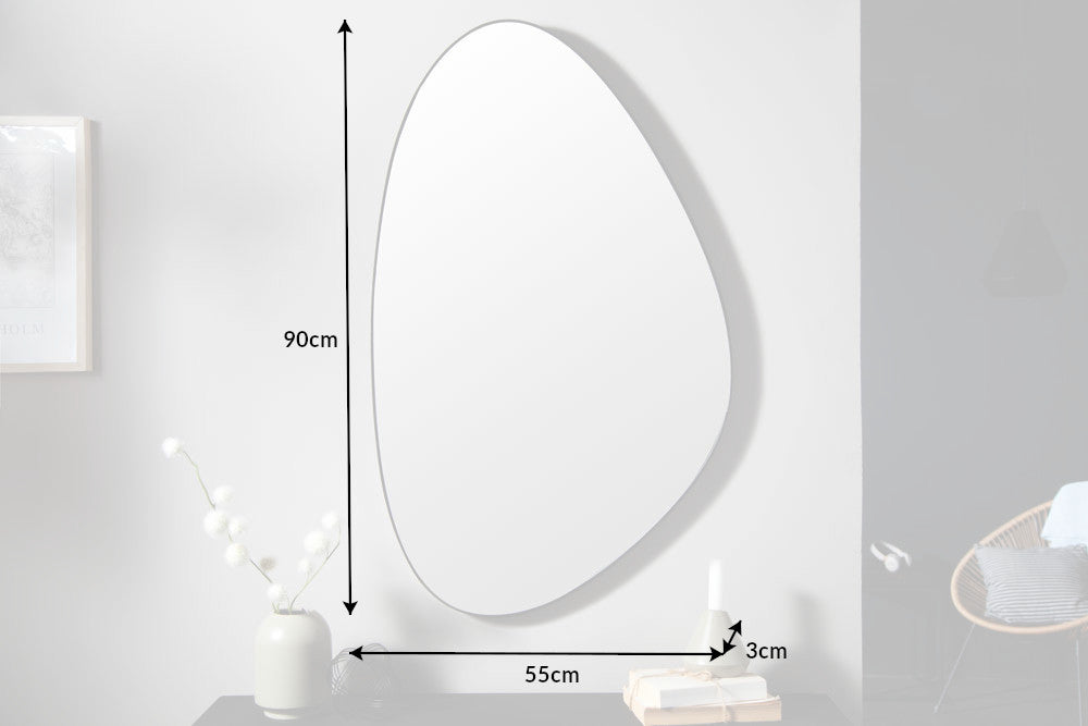 Wandspiegel NOEMI 90cm asymmetrisch Metall schwarz