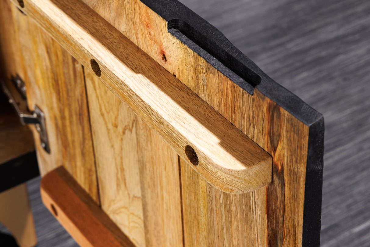 TV-Board GOLDEN SUNSET 180cm 3D Mangoholz schwarz