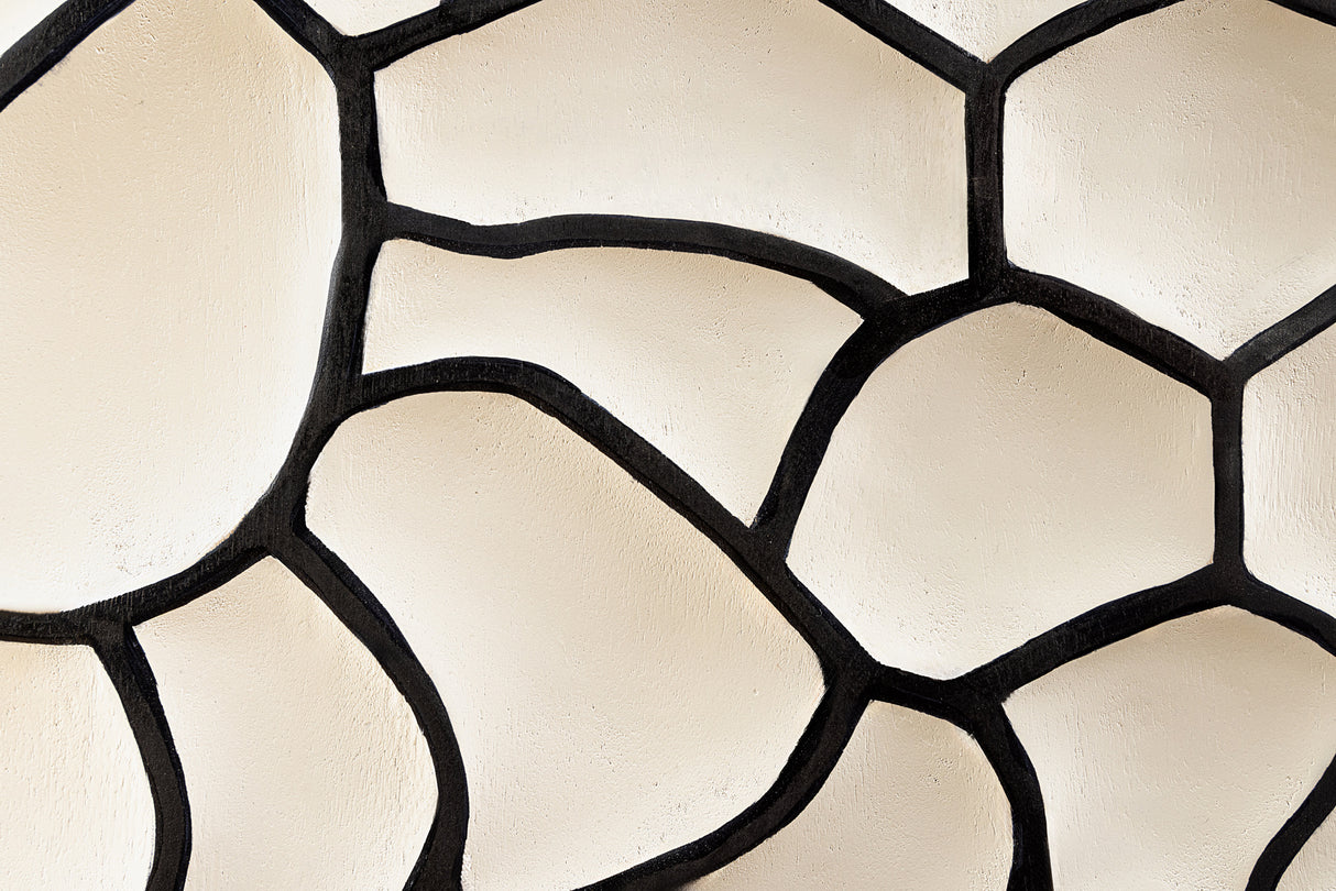 Sideboard VULCANO 180cm 3D mosaic mango wood black white