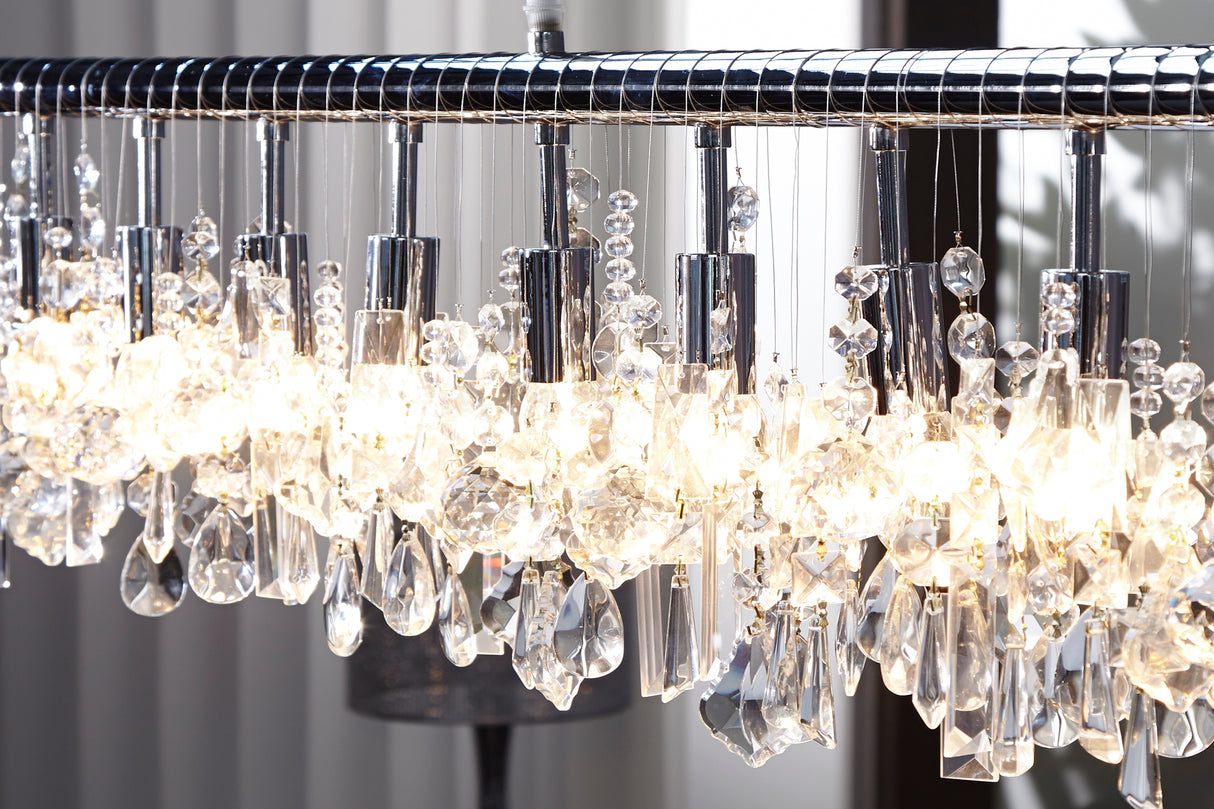 Pendelleuchte DIAMONDS 120cm 9 flammig silber