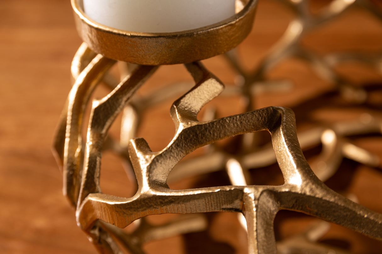 Candleholder ABSTRACT 38cm 4 flames gold