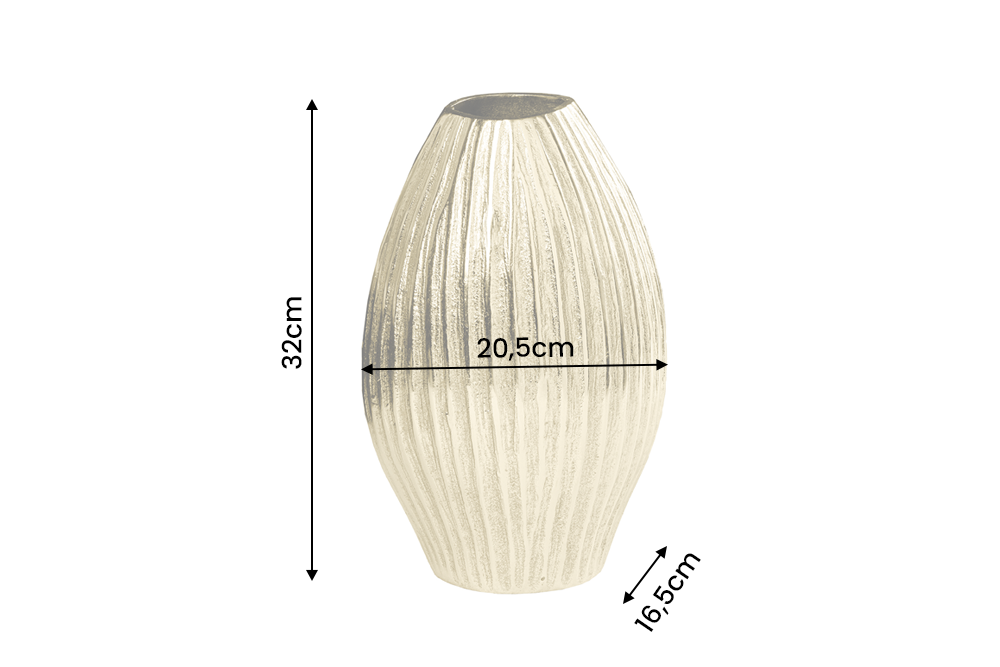Dekovase ELEGANCE 30cm mit Hammerschlag-Effekt antik gold