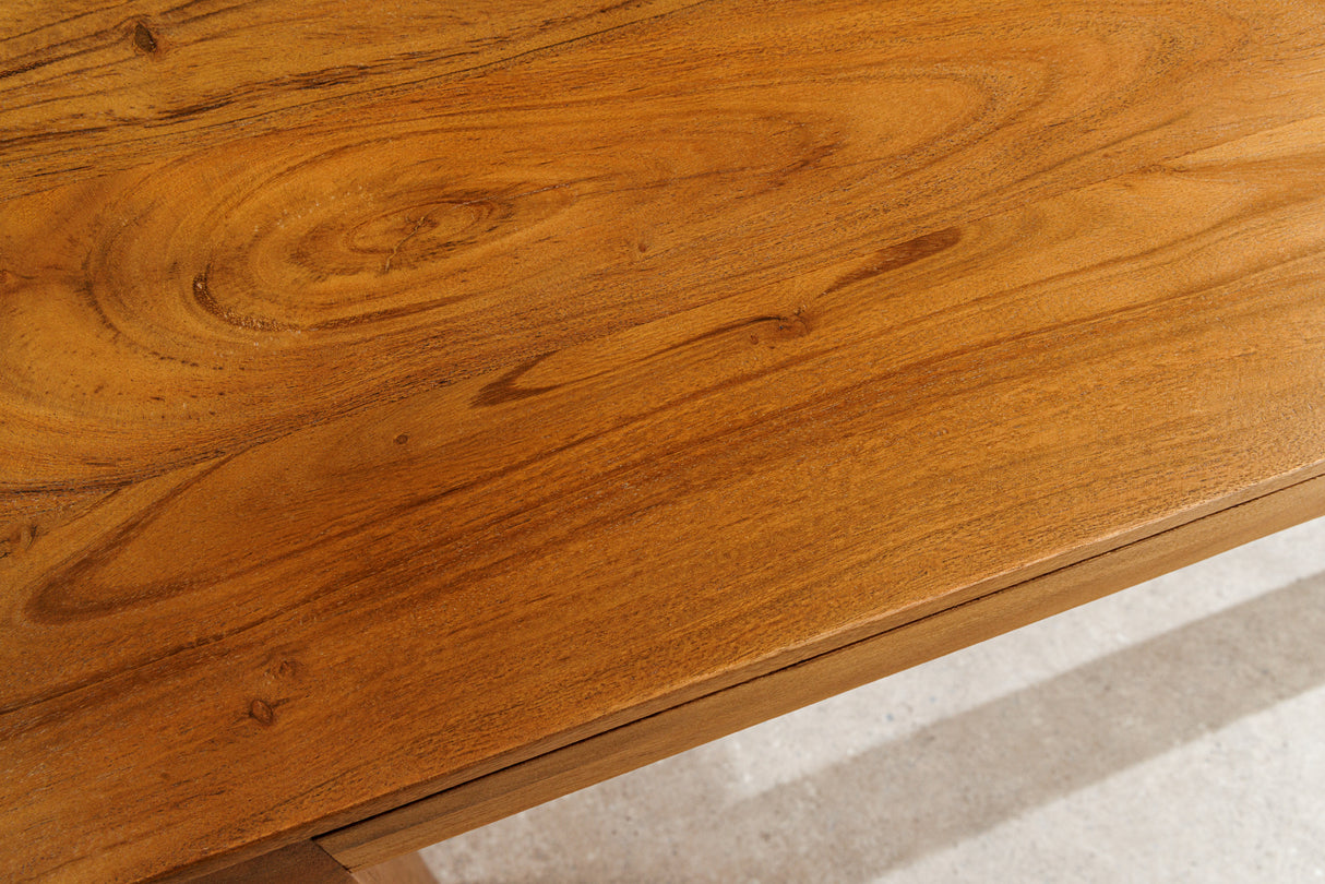 Dining table PURE 120-200cm extendable acacia wood 95mm natural honey finish