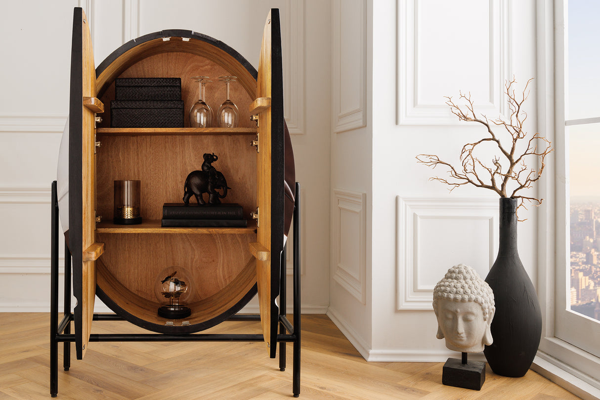 Highboard VOODOO 120cm mango wood brown black white