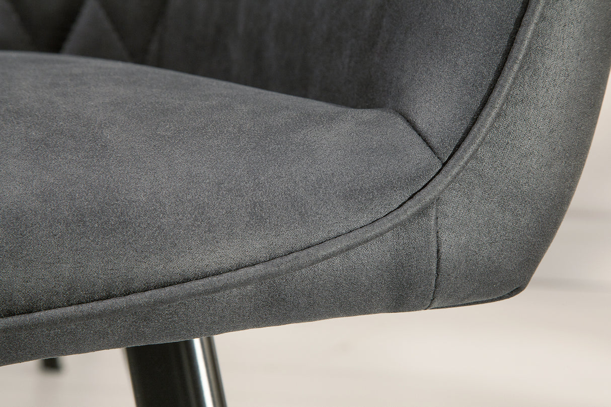 Chair PALERMO with armrests microfibre anthracite