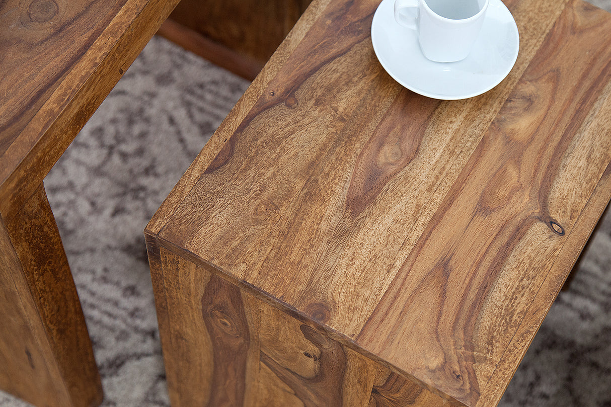 Beistelltisch MADEIRA 3er-Set aus Sheesham-Holz