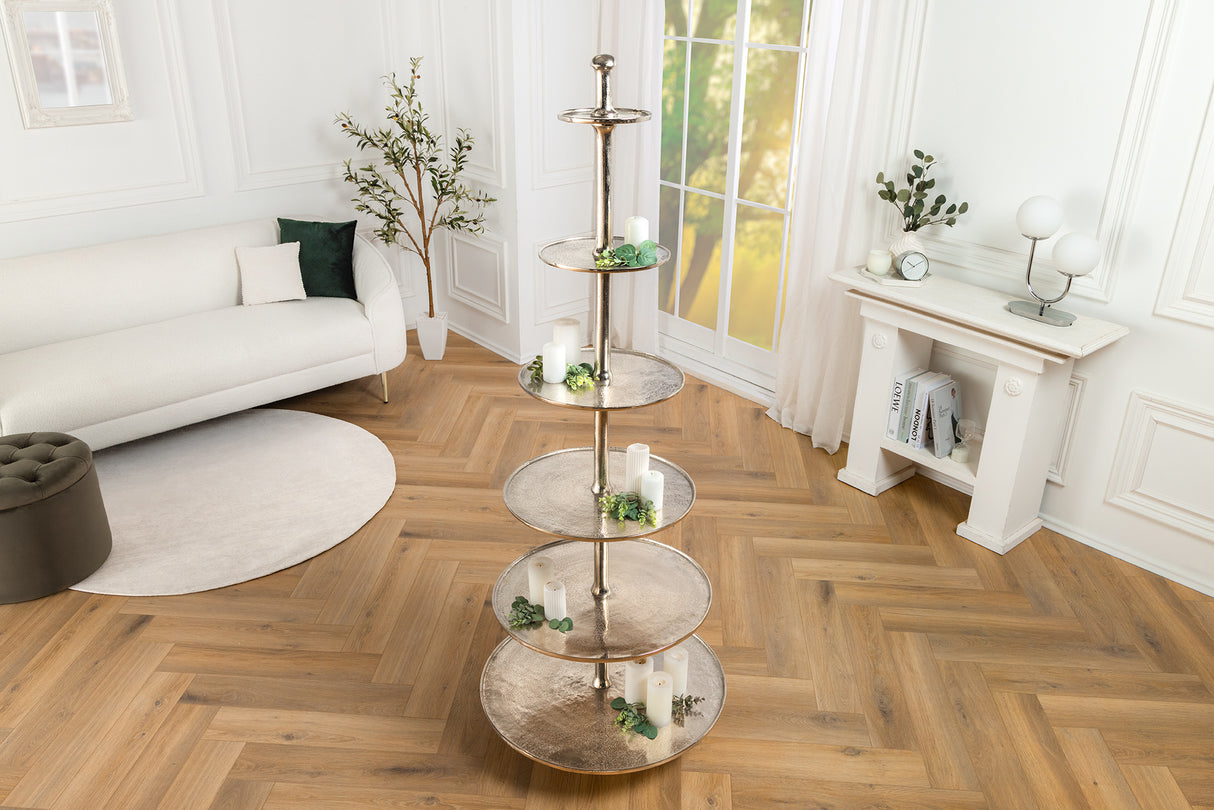 Etagere ABSTRACT 180cm 6 Tabletts silber
