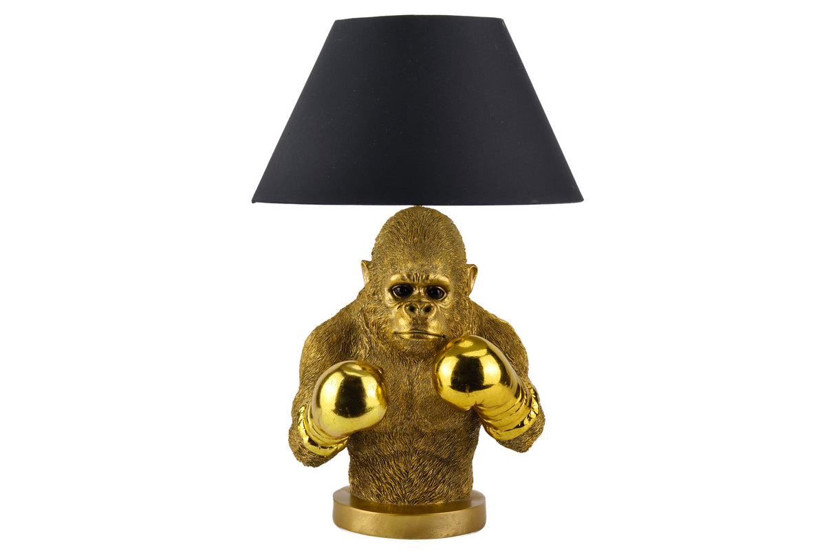 Tischleuchte KING APE 55 cm, goldfarben, schwarzer Schirm