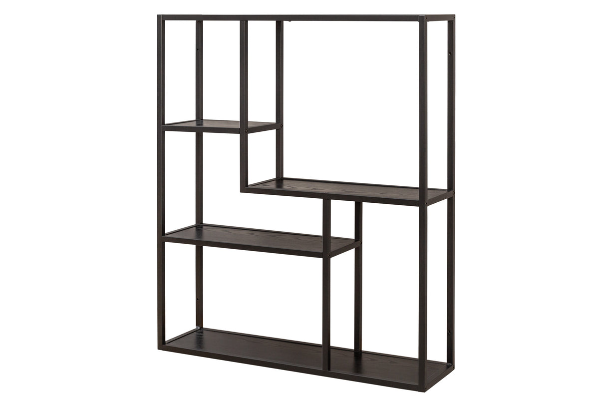 Wall shelf SLIM LINE 90cm ash wood look black