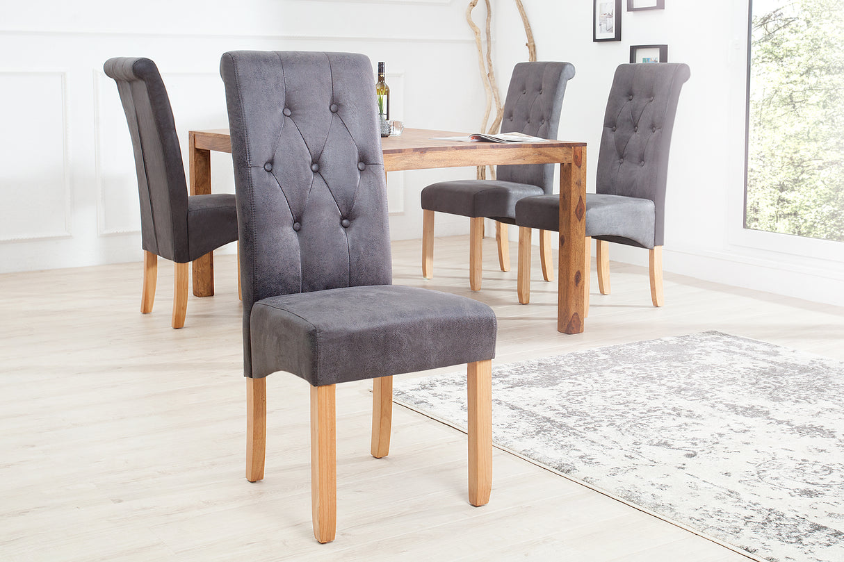 Chair CASA w/ neck roll microfibre antique grey