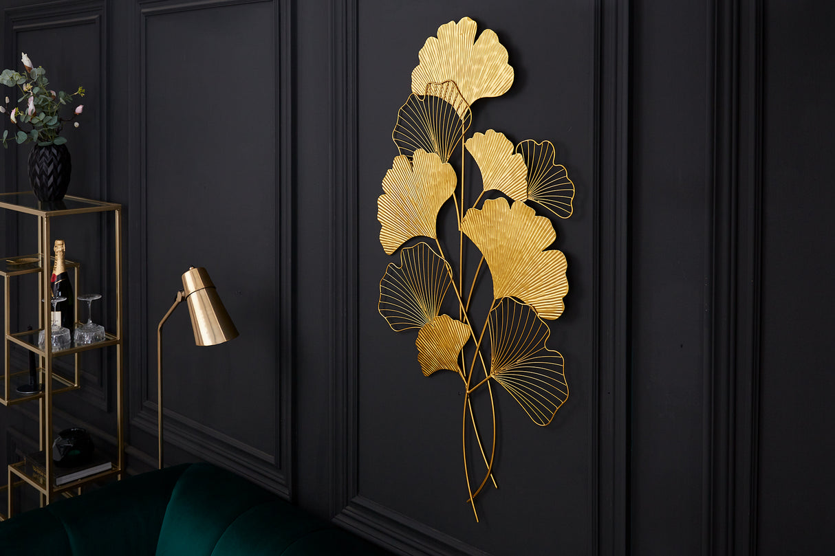 Wanddekoration GINKGO 110cm gold