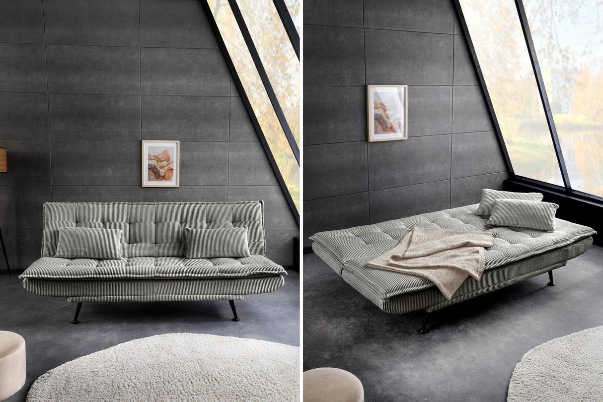 Sofa bed JAZZ 195cm 3-seater cord greige