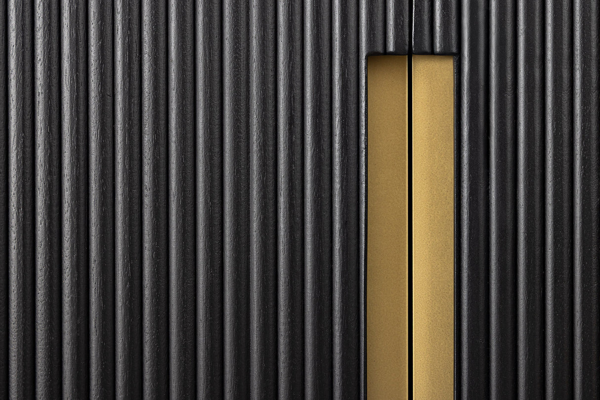 TV-Board GATSBY 160cm Retro-Stil Mango Schwarz Gold