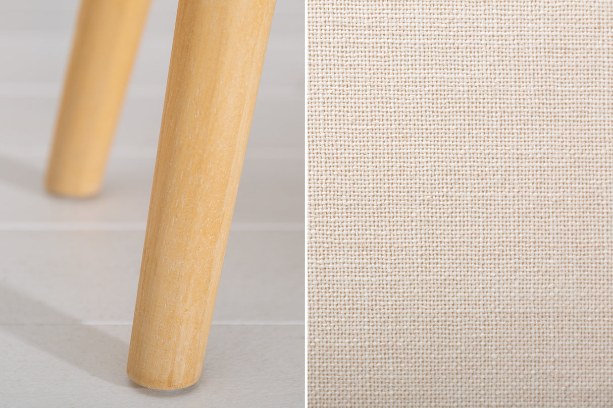 Bank SCARLETT 90cm Leinenstoff beige