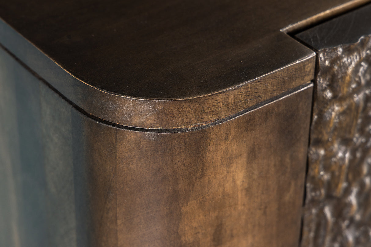 Highboard CROCODILE 120cm mango wood crocodile look brown black