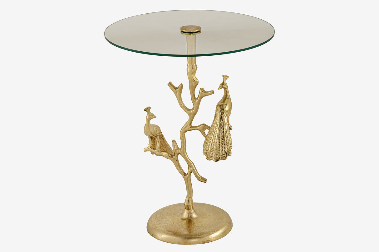 Beistelltisch WILDLIFE PEACOCK 60cm gold