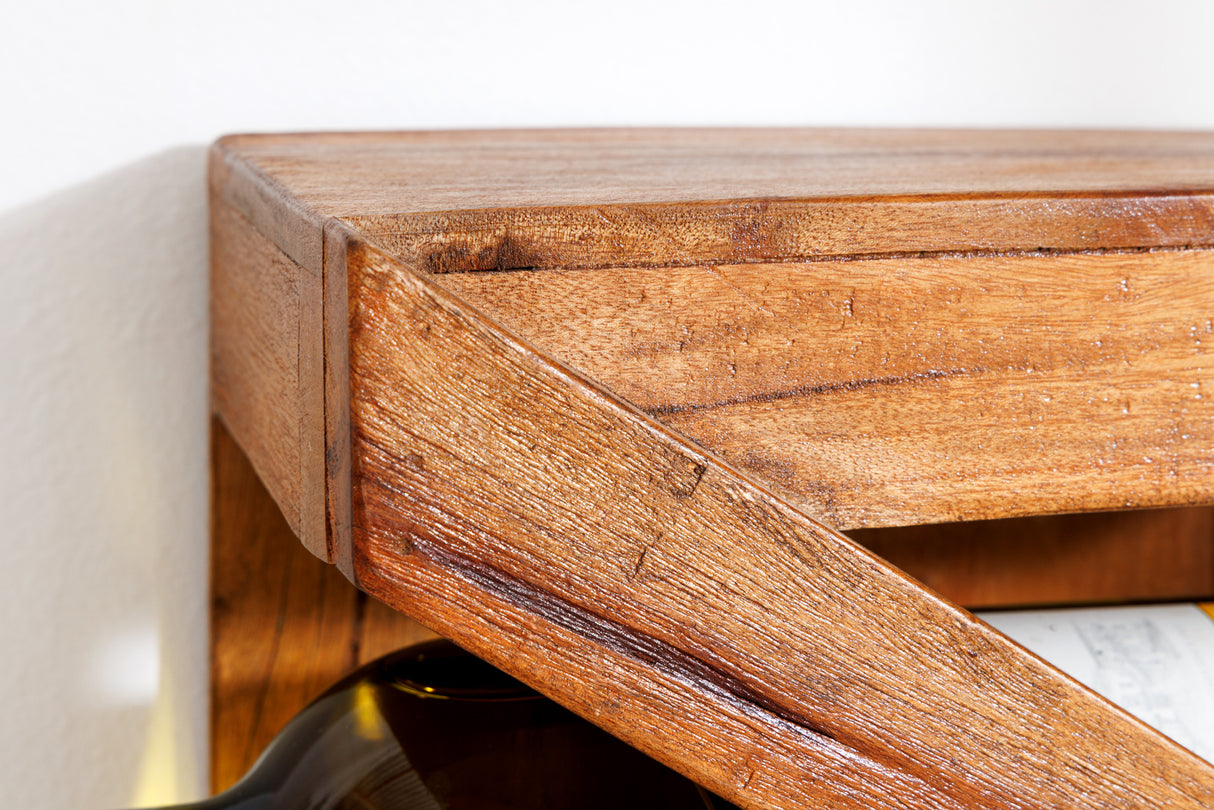 Wine rack MAKASSAR 80cm for 5 bottles recycled wood