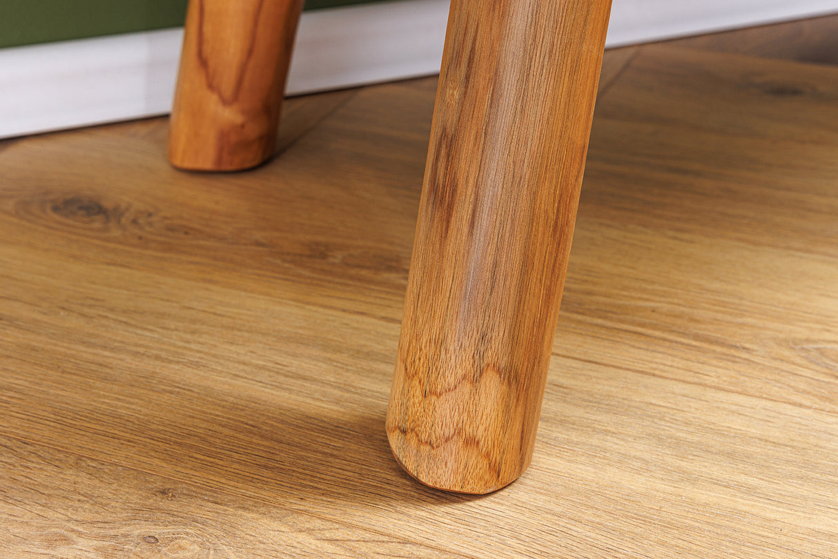 Bench ROOT 100cm teak wood natural brown w/ wooden strut