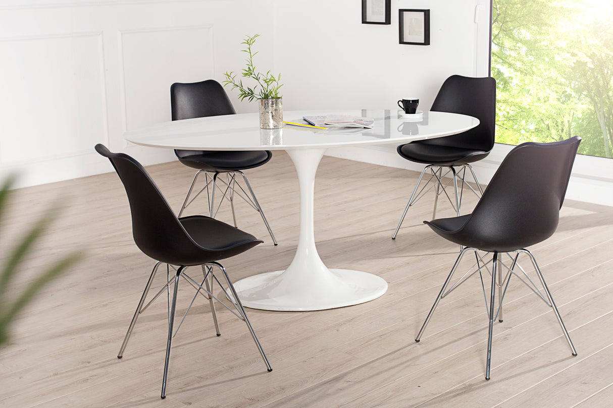 Stuhl SCANDINAVIA MASTERPIECE im Retro-Stil schwarz