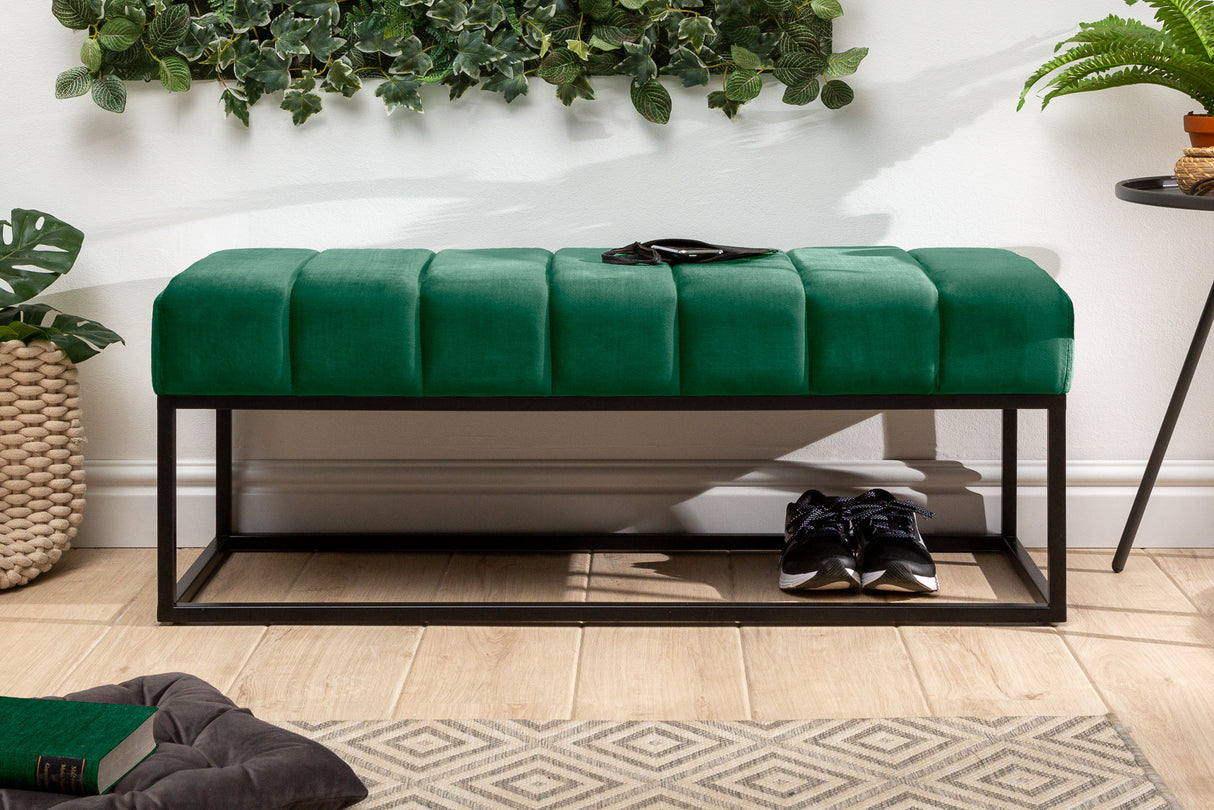 Bank PETIT BEAUTE 110cm Samt smaragdgrün
