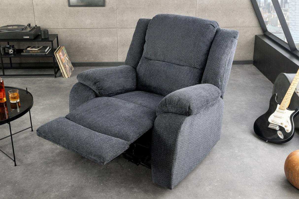 Cinema armchair HOLLYWOOD textured fabric dark grey