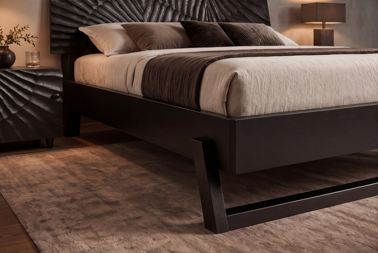 Bed SCORPION 180x200cm 3D mango wood black