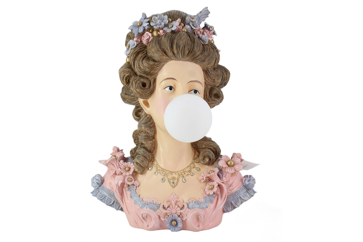 Tischleuchte LADY, 60 cm Büste mit Lampenschirm, mehrfarbig