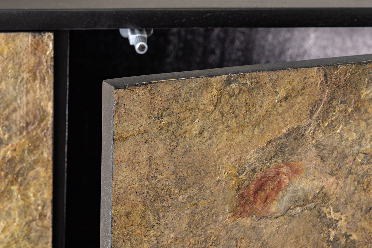 Highboard MOUNTAIN SOUL 120cm acacia natural stone look black natural