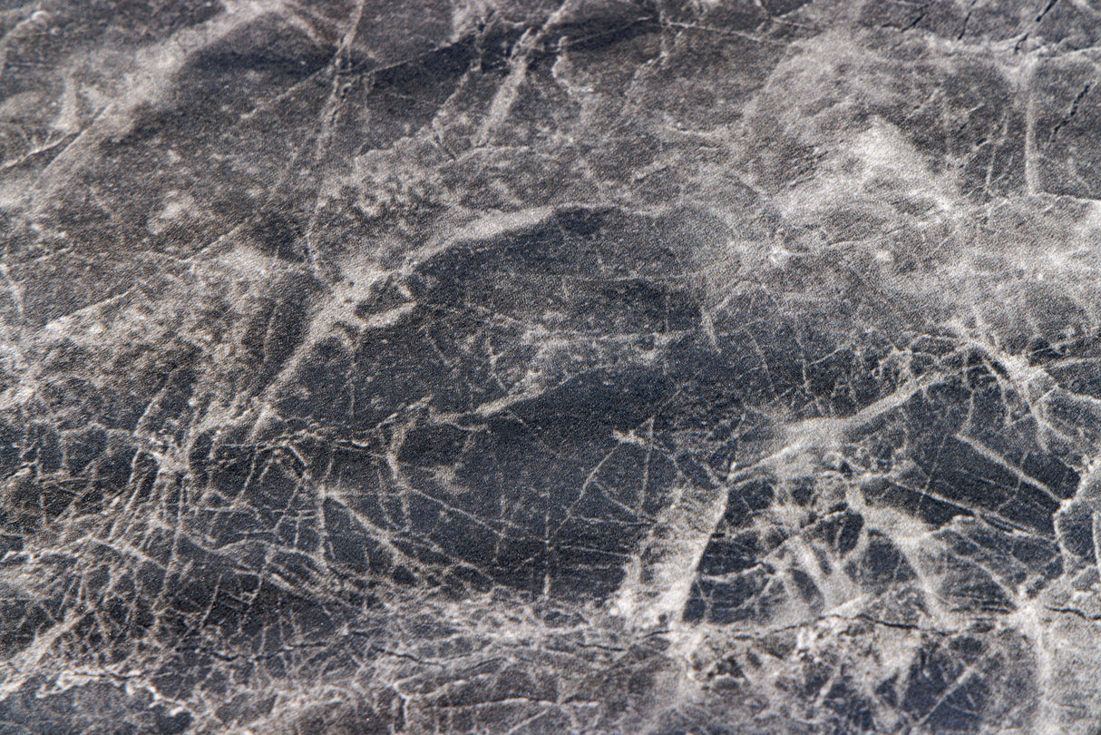 Esstisch UNIQUE 120cm rund dunkles Gestell Keramik grau Marmorplatte