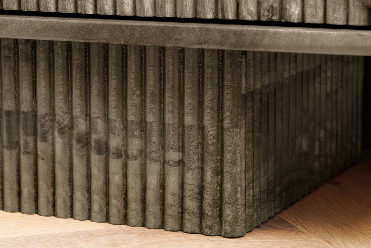 TV Board ART DECO 200cm 3D mango wood grey