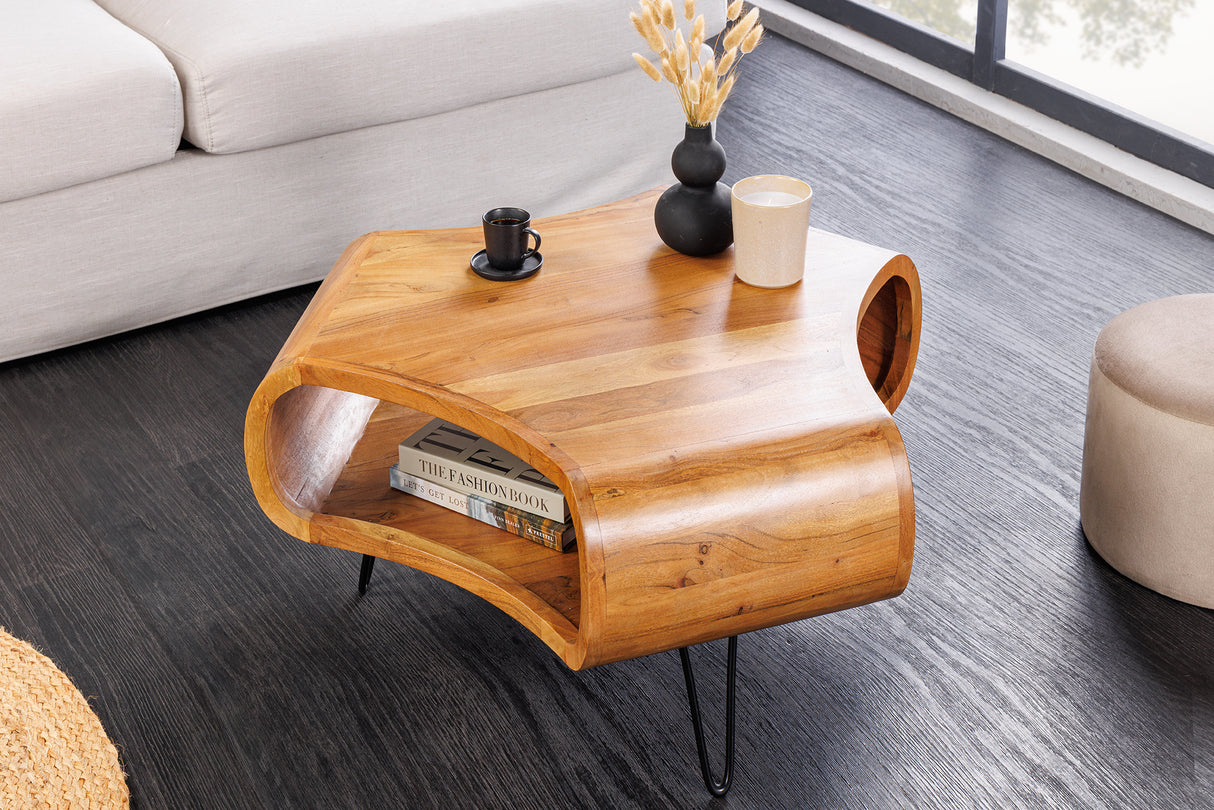 Coffee table ORGANIC LIVING 70cm acacia wood brown honey finish