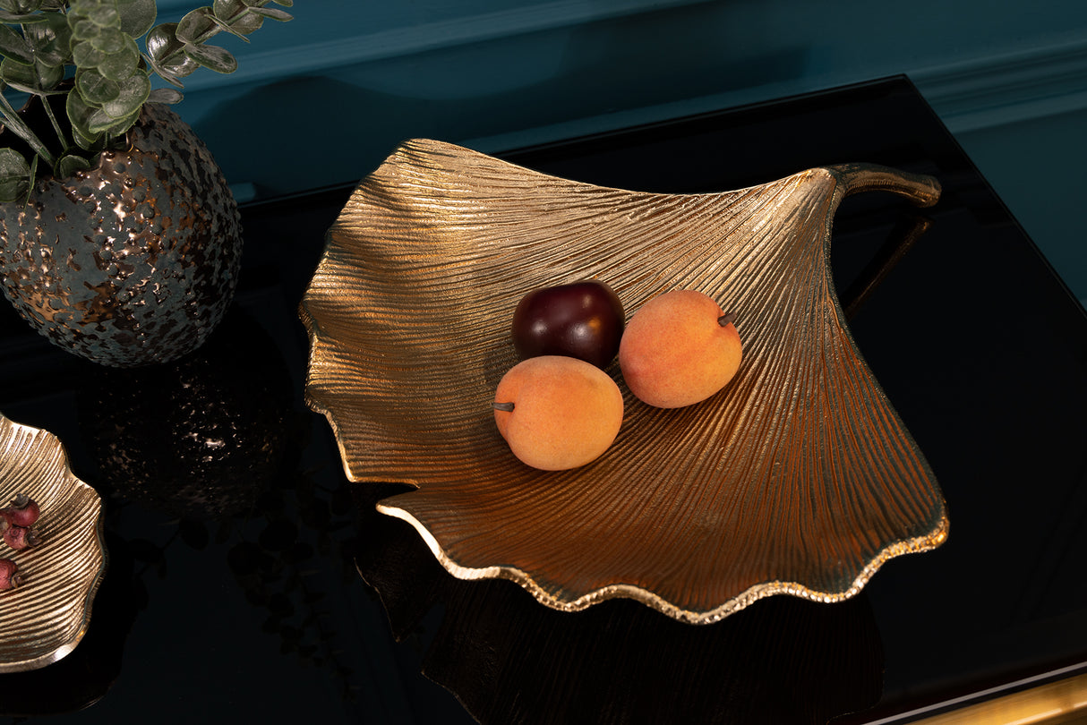 Dekoschale GINKGO 42cm gold
