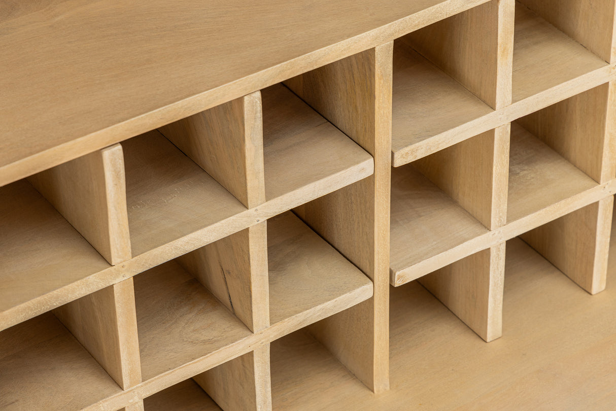 Bar cabinet ART DECO 140cm 3D mango wood whitewashed