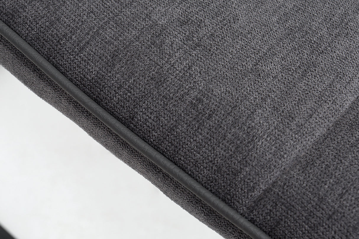Cantilever chair MIAMI flat woven fabric vintage dark grey