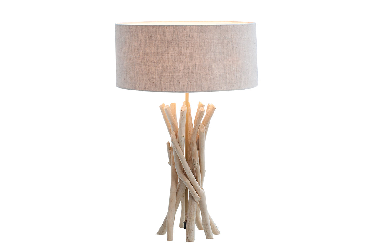 Table lamp WILD NATURE 62cm driftwood linen shade natural